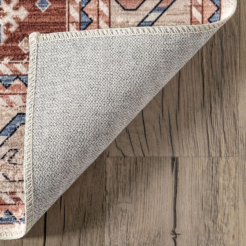 Nuloom Órla Bordered Pet Friendly Machine Washable Area Rug, 4' x 6', Rust