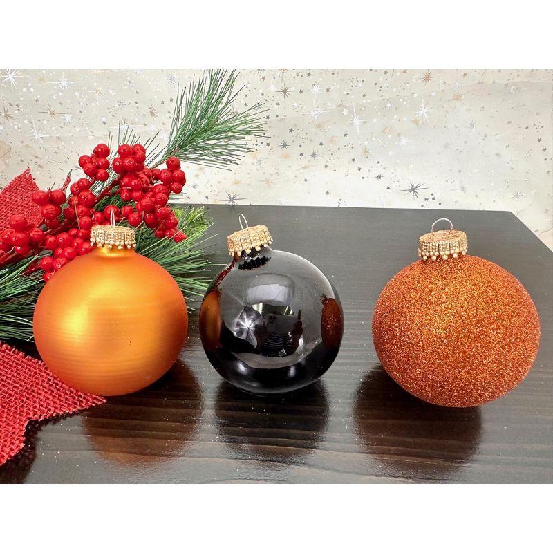 Glass Christmas Tree Ornaments - 67mm/2.63" Designer Balls from Christmas by Krebs - Seamless Hanging Holiday Decorations for Trees - Set of 12 Ornaments