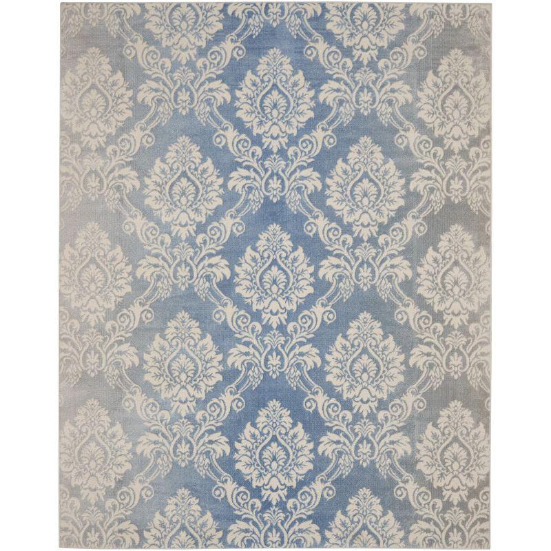 Nourison Elation ETN03 Indoor only Area Rug - Ivory Blue 7'10" x 9'10"