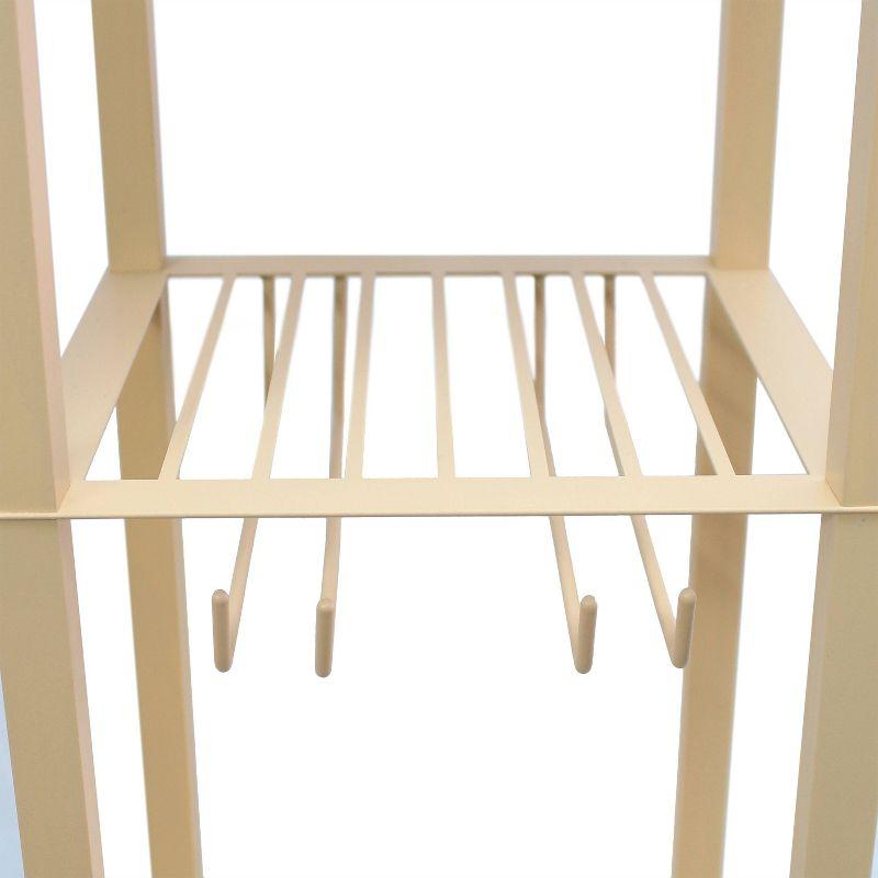 Etagere Organizer Storage Shelf Floor Lamp with Linen Shade Tan - Simple Designs: Modern Electric Wood Composite Lighting