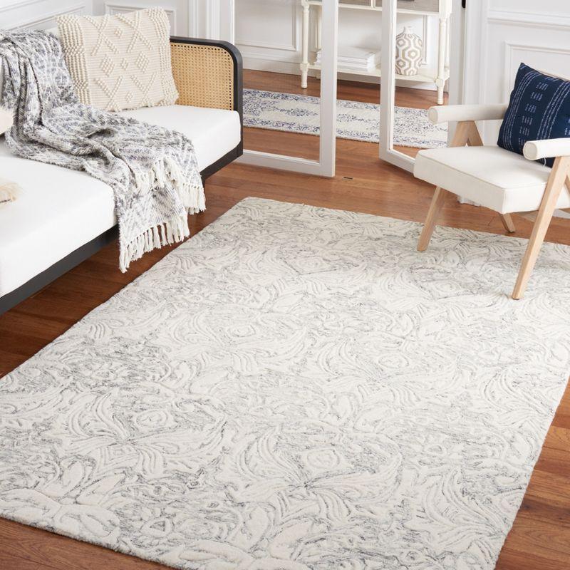 Gray and Ivory Hand-Tufted Wool Area Rug