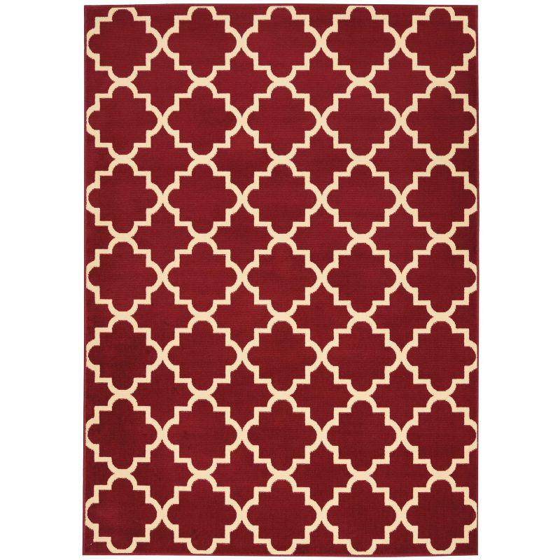 Tufted Handmade 5' x 7' Rectangular Red Spot Resistant Rug