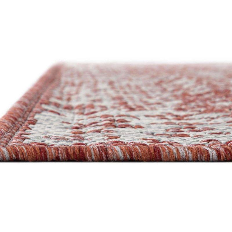Unique Loom 4' 1 x 6' 1 Rectangle Indoor/Outdoor Traditional Rust Red Area Rug