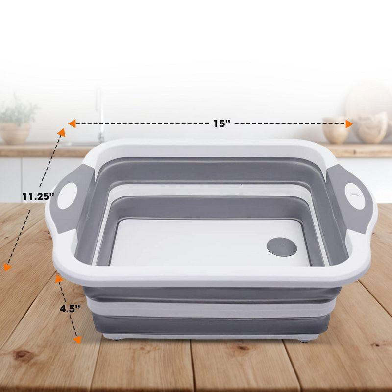 Cheer Collection Collapsible Cutting Board, Gray