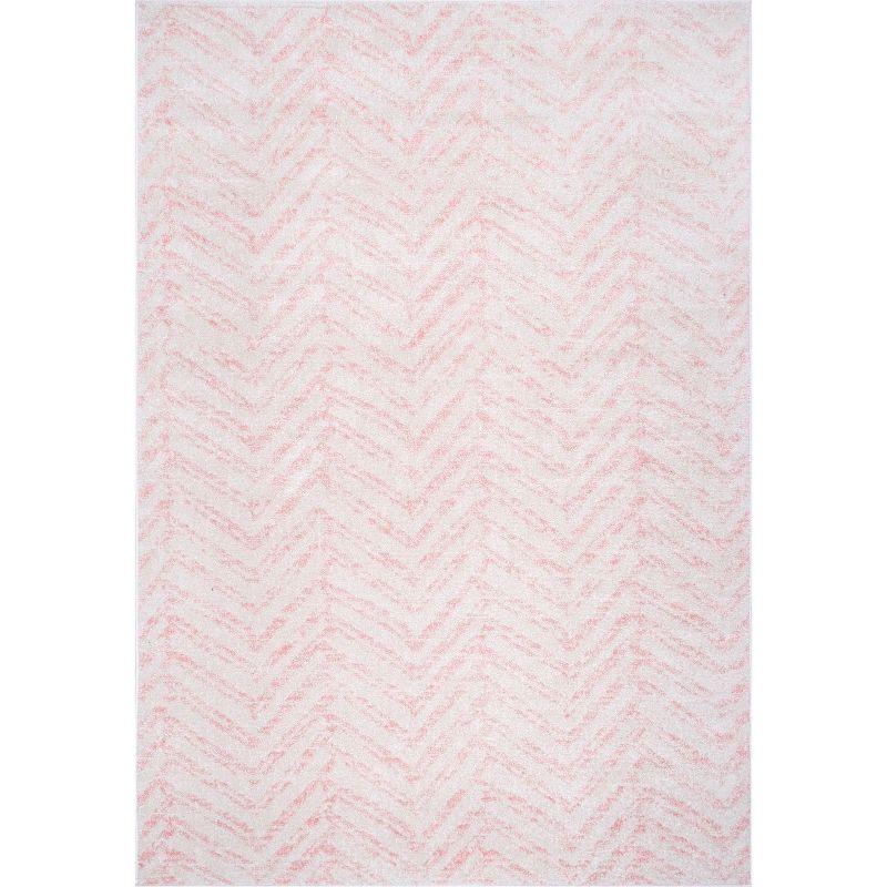 Nuloom Rosanne Geometric 5x7 Indoor Area Rug for Living Room Bedroom Dining Room Kitchen, Pink/Ivory