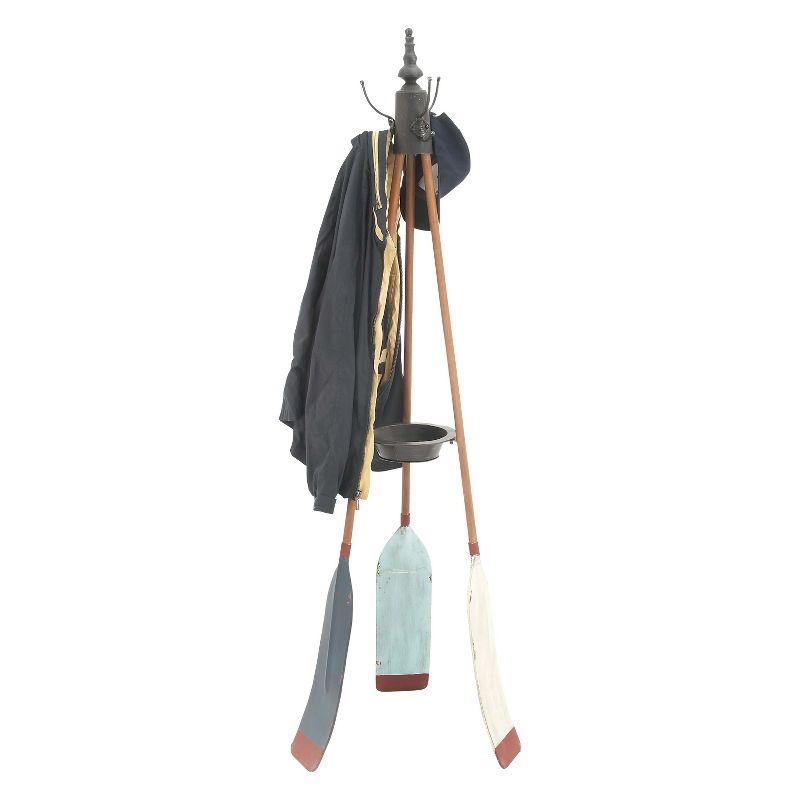 Olivia & May Metal Nautical Style Coat Rack Tripod Base : Iron Frame, 69" Tall, No Surface Treatment, Assembly Required