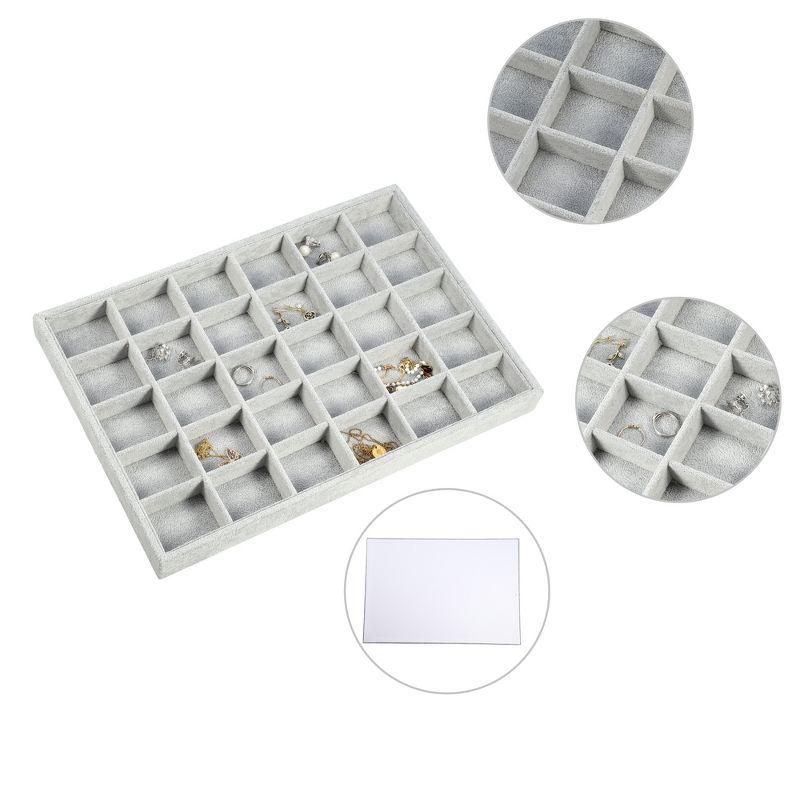 Unique Bargains 30 Grid Jewelry Tray Stackable Tray Showcase for Rings Earrings Necklace Bracelet Pendants 1 Pc