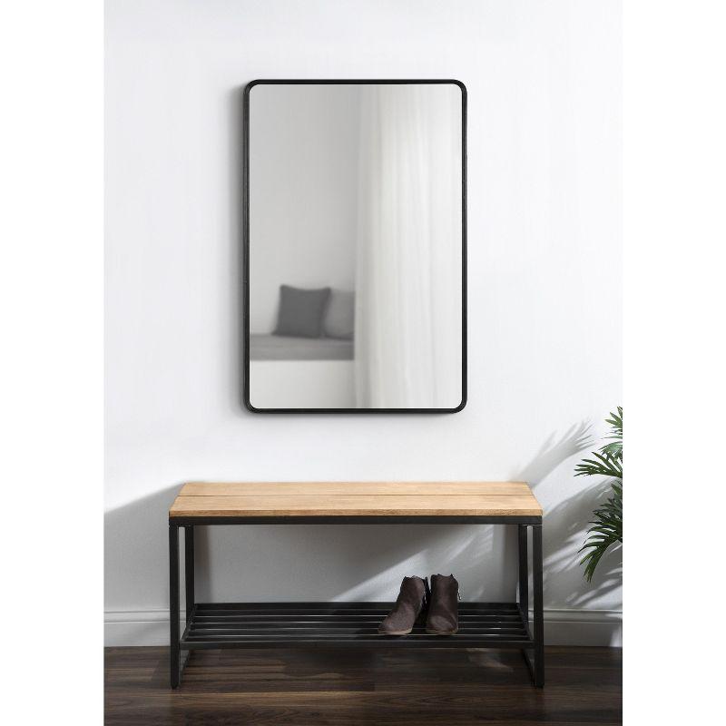 Kate and Laurel Caskill Rectangle MDF Rectangle Mirror, 24x36, Black