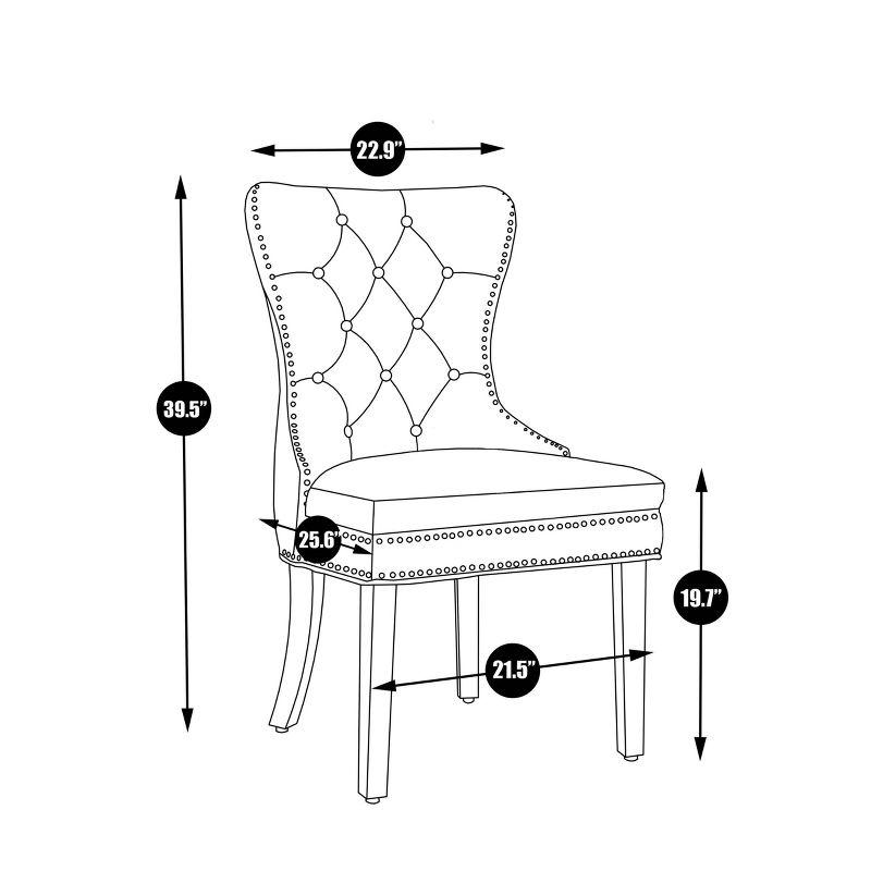 Elegant Beige Velvet Upholstered Side Chair with Espresso Wood Legs