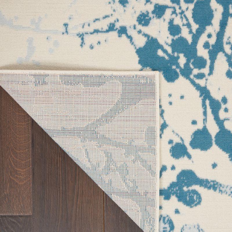 Nourison Jubilant 4' x 6' Ivory/Blue Area Rug Contemporary Artistic Abstract by Nourison