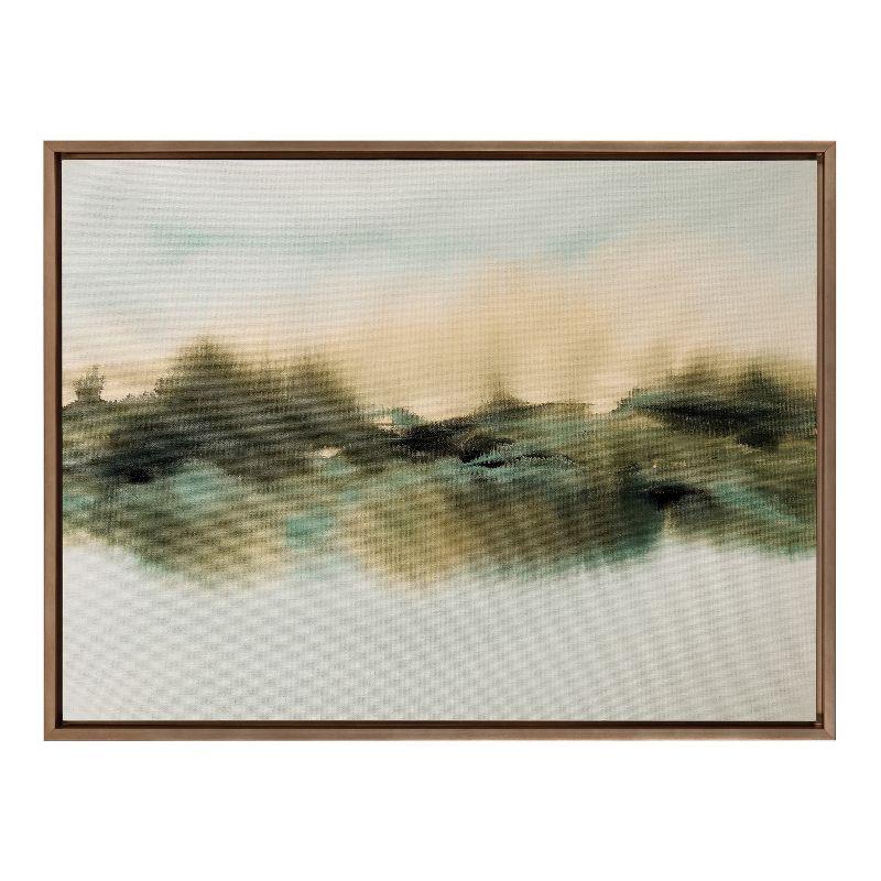 28" x 38" Sylvie Tranquil Meadows Framed Canvas by Amy Lighthall Gold - Kate & Laurel All Things Decor: Rustic Digital Art, Plastic Frame