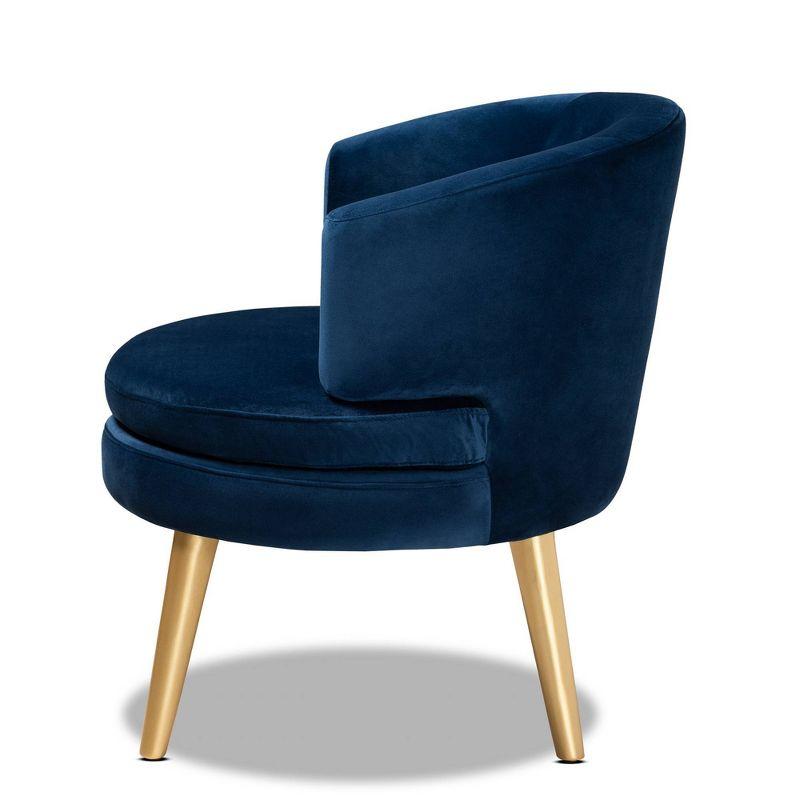 Baptiste Glam and Luxe Velvet Fabric Upholstered Wood Accent Chair - Baxton Studio