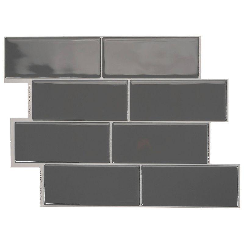 Gray 11.87'' x 8.5'' Self-Adhesive 3D Peel and Stick Backsplash Tiles