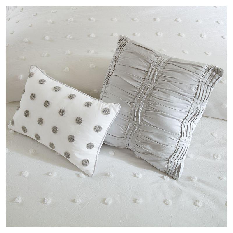 Intelligent Design Brooklyn Cotton Jacquard Comforter Set with Euro Shams and Throw Pillows