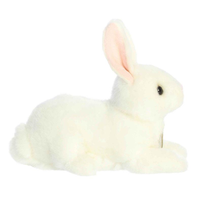 Aurora Small American White Rabbit Miyoni Realistic Stuffed Animal White 8"