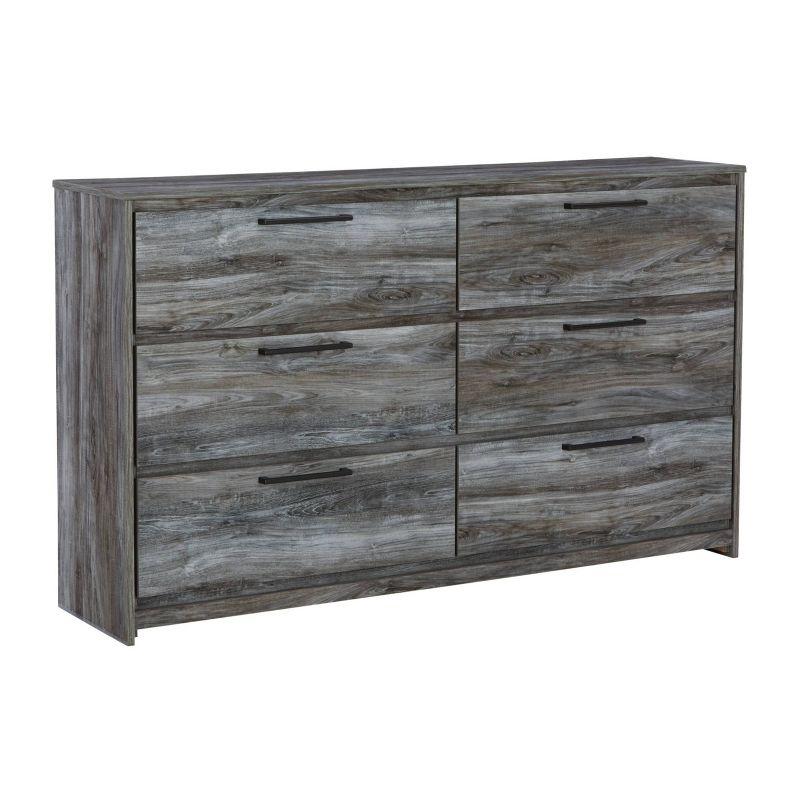 Coastal Charm Smokey Gray 6-Drawer Dresser with Modern Handles