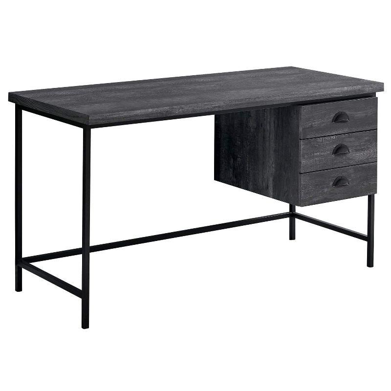 Monarch Specialties Computer Desk Home Office Laptop Storage Drawers 55InchL Work Metal Laminate Black Contemporary Modern