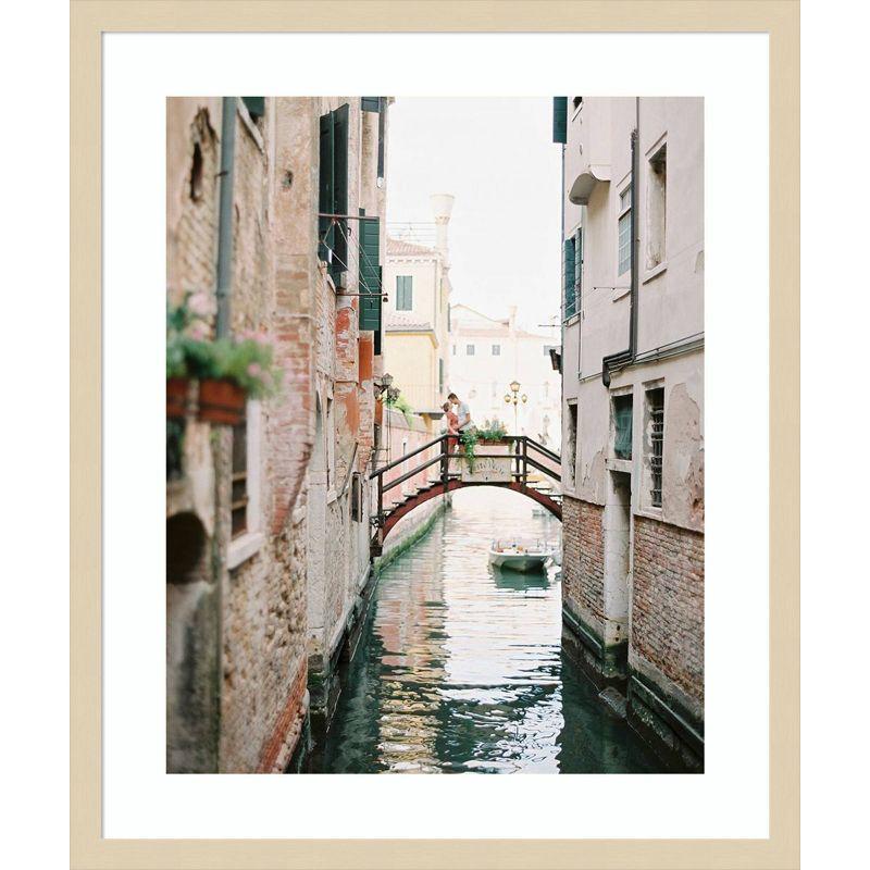 Love in Italy 21"x25" Beige Wood Framed Wall Art Print