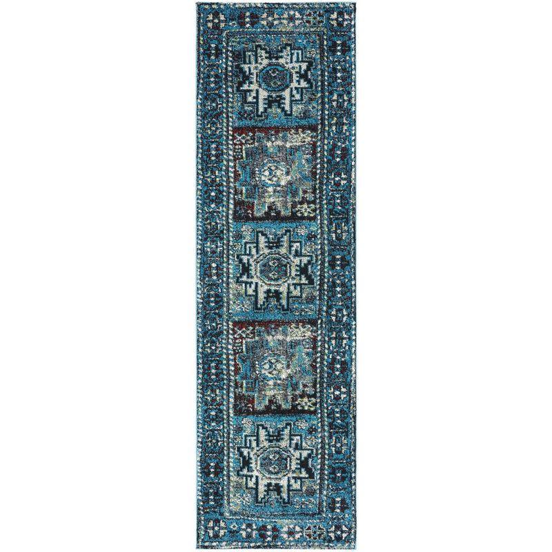 Vintage Hamadan VTH213 Power Loomed Indoor Runner Rug - Light Blue/Black - 2'3"x8' - Safavieh