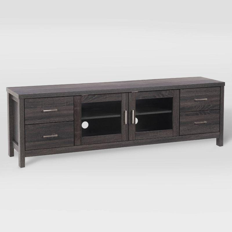 Hollywood Cabinet with Doors TV Stand for TVs up to 80" Dark Gray - CorLiving: Entertainment Center, Media Storage