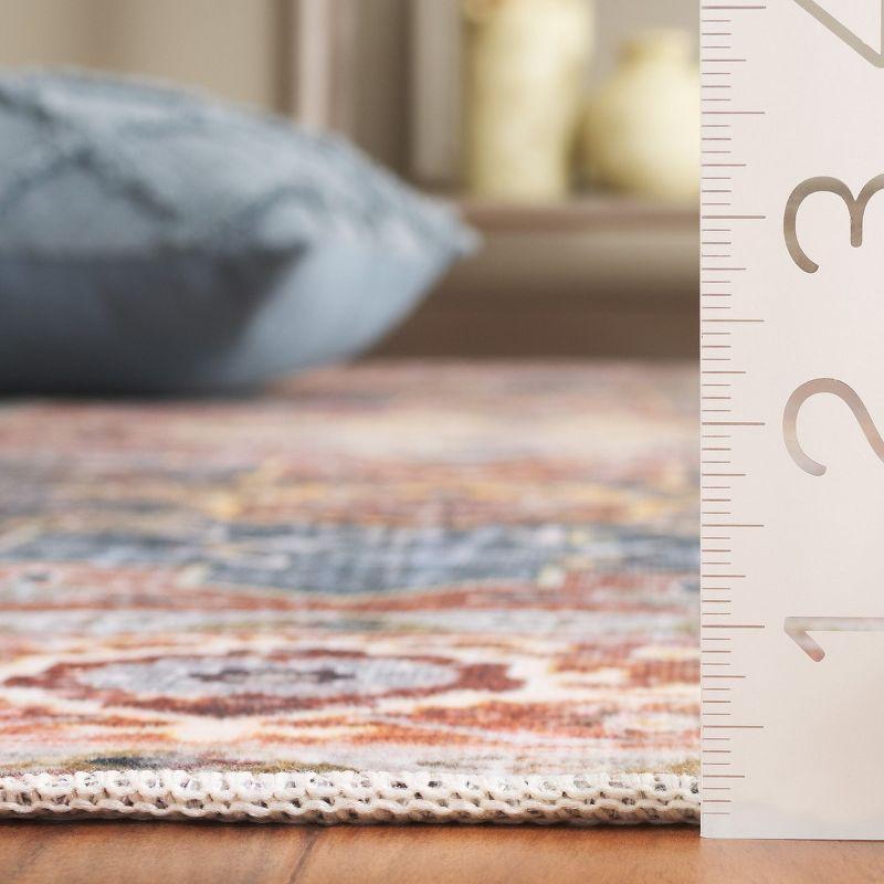 Arizona ARZ126 Power Loomed Machine Washable Area Rug - Rust/Blue Green - 4'x6' - Safavieh.