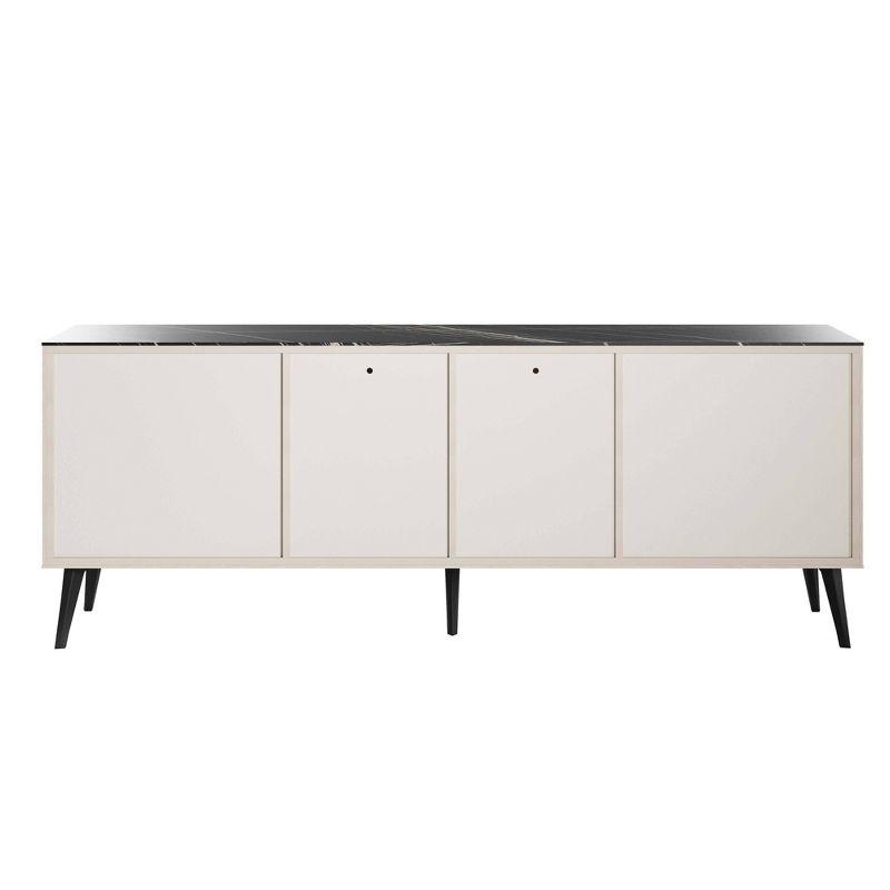 Manhattan Comfort 78.7" Haley Sideboard White/Black Marble