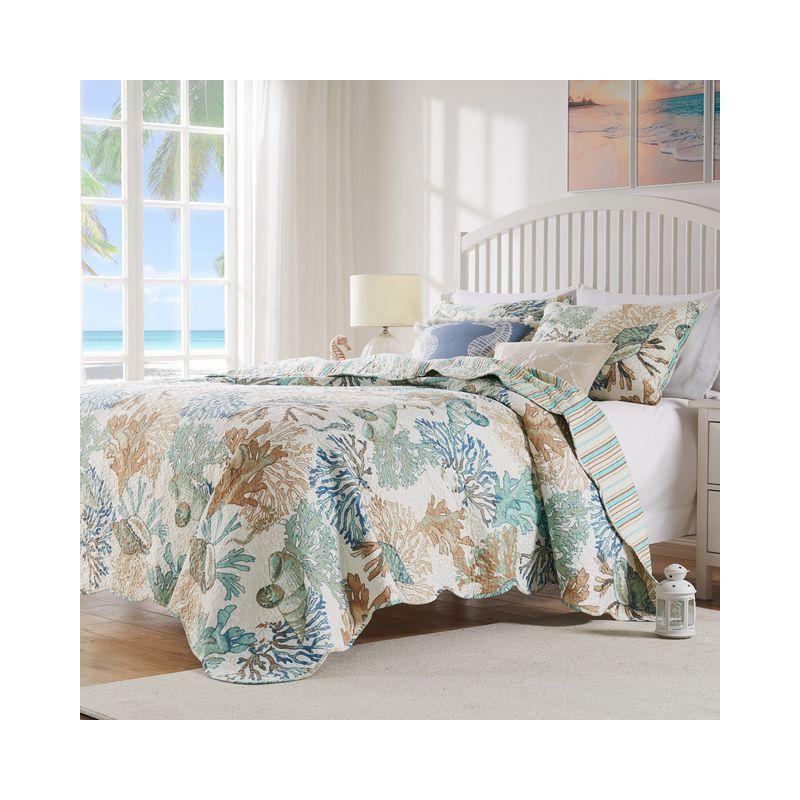 Barefoot Bungalow Atlantis Reversible Quilt Set with Throw Pillows