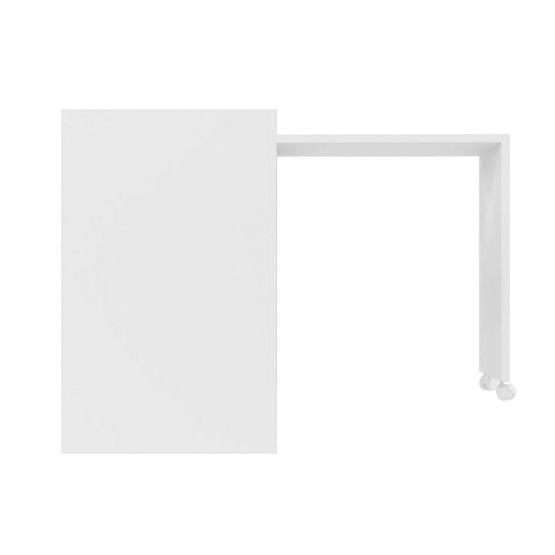 Calabria Nested Desk White - Manhattan Comfort: L-Shaped, Home Office, Kid's Room, MDP Material, No Storage