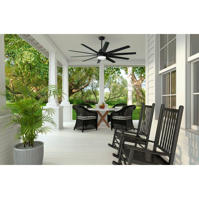 Overton 10 - Blade Standard Ceiling Fan with Wall Control and Light Kit Included