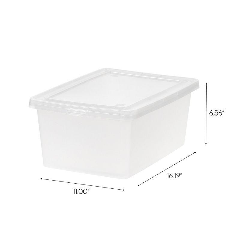 IRIS USA Plastic Stackable and Nestable Storage Bin Tote Organizing Container, Clear