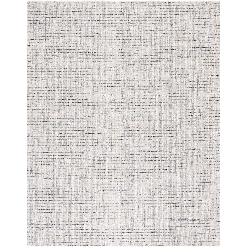 Hand-Tufted Grey/Ivory Wool Abstract Rug, 8' x 10'