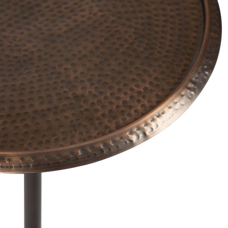 Kate and Laurel Sanzo Round Metal Side Table, 15x15x24, Bronze
