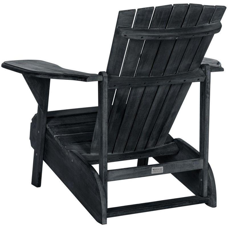 Transitional Black Acacia Wood Arm Chair with Wide Armrests