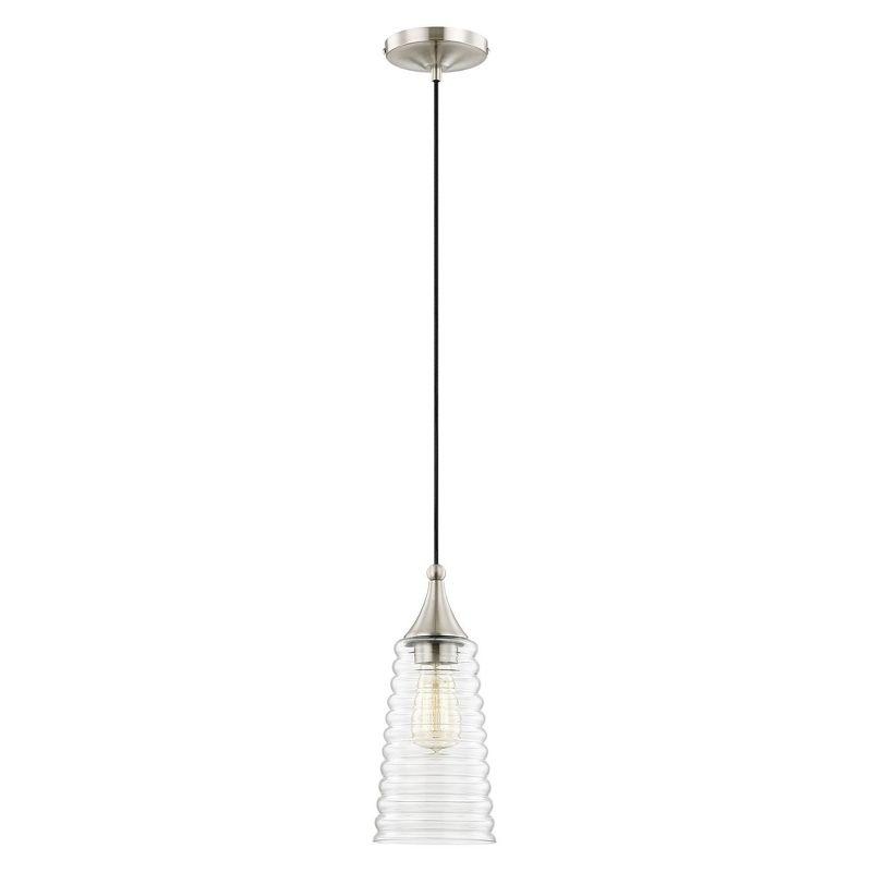 Livex Lighting Art Glass 1 - Light Pendant in  Brushed Nickel