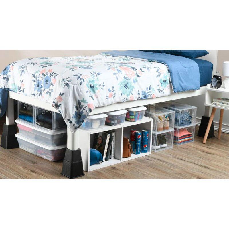 Heavy Duty Black Adjustable Bed and Furniture Risers Set