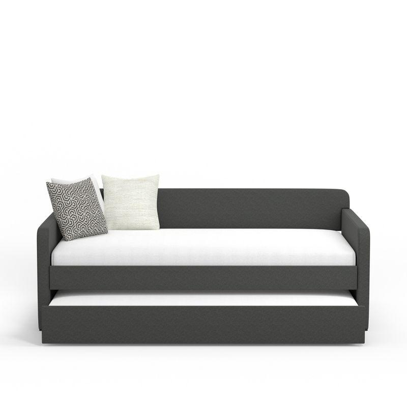 Twin Gray Upholstered Wood Frame Daybed with Tufted Upholstery