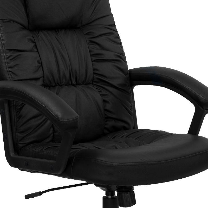 Flash Furniture Hansel High Back Black LeatherSoft Executive Swivel Office Chair with Arms