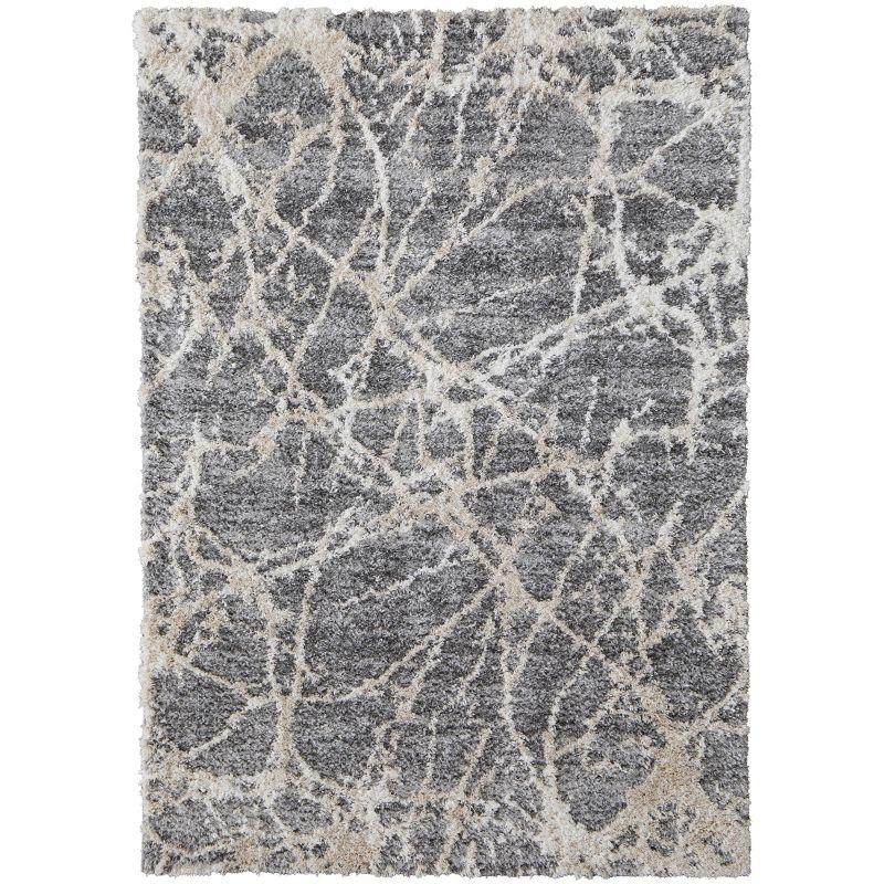 Mynka Transitional Abstract Gray/Ivory Area Rug