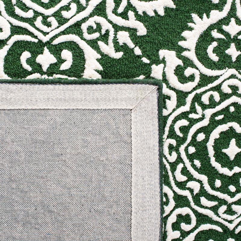 Chatham Green and Ivory Hand-Tufted Wool Square Rug