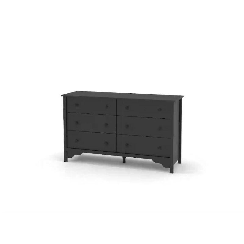 Dawson Trail Black Double 6-Drawer MDF Dresser