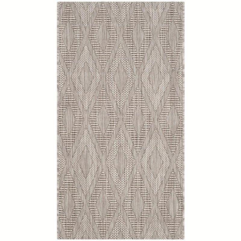 Taupe Geometric Low Pile Indoor/Outdoor Area Rug