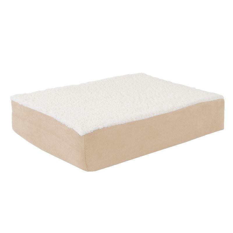 Pet Adobe Pet Bed With Orthopedic Memory Foam and Removable Cover - Tan
