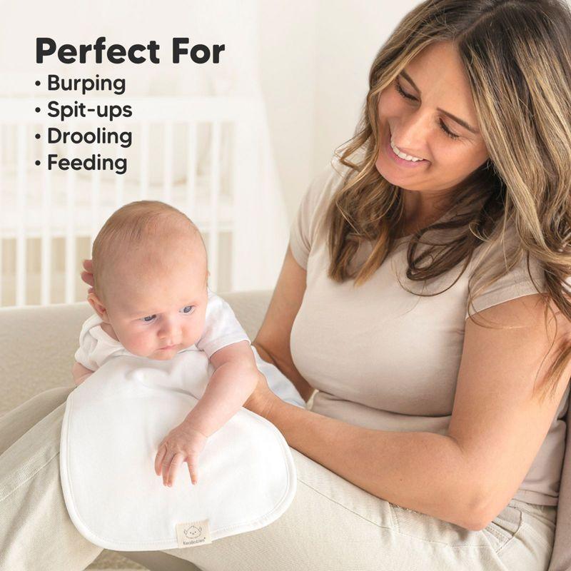 KeaBabies 5pk Urban Baby Burp Cloths, Organic Burping Cloth for Babies, Burp Rags for Baby Girls, Boys  (Soft White)