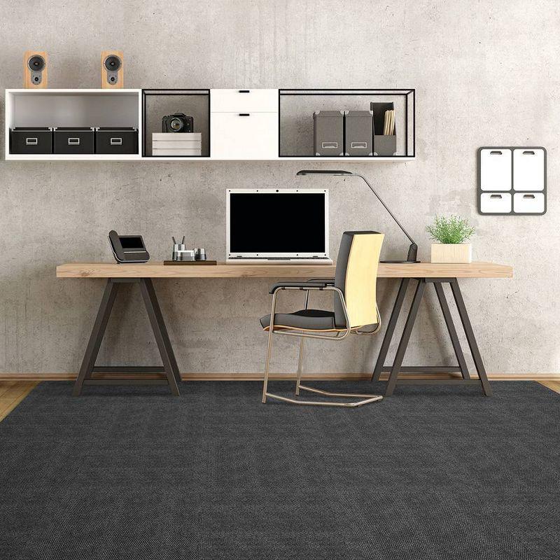 18" 16pk Hobnail Carpet Tiles Black - Foss Floors: Easy Install, Indoor/Outdoor, Pet & Stain Resistant