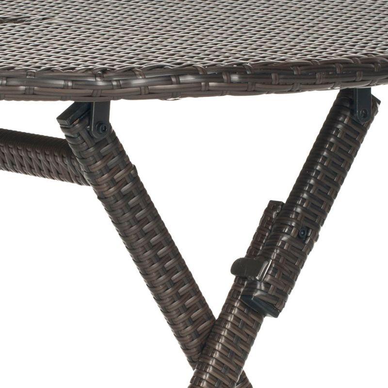 Ellis Round Patio Folding Table - Brown - Safavieh