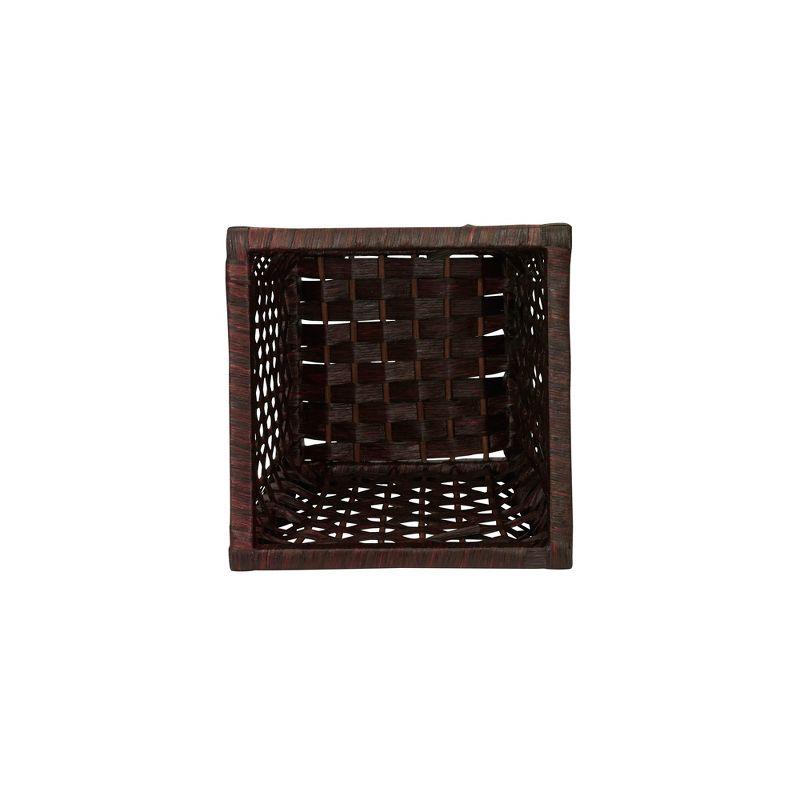 Woven Waste Basket, HandWoven Paper Rope with Removable Plastic Liner, Brown