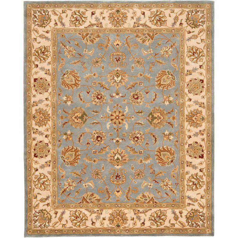 Heritage Blue and Beige Hand-Tufted Wool Area Rug