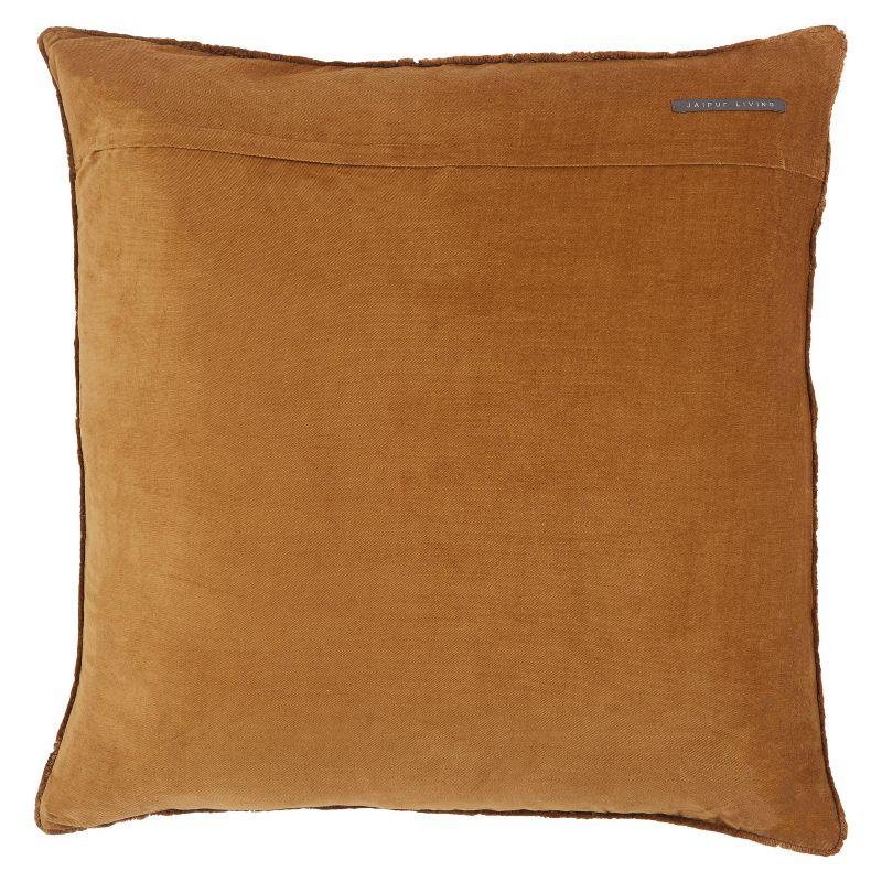 26"x26" Oversized Brown Cotton Embroidered Throw Pillow Cover