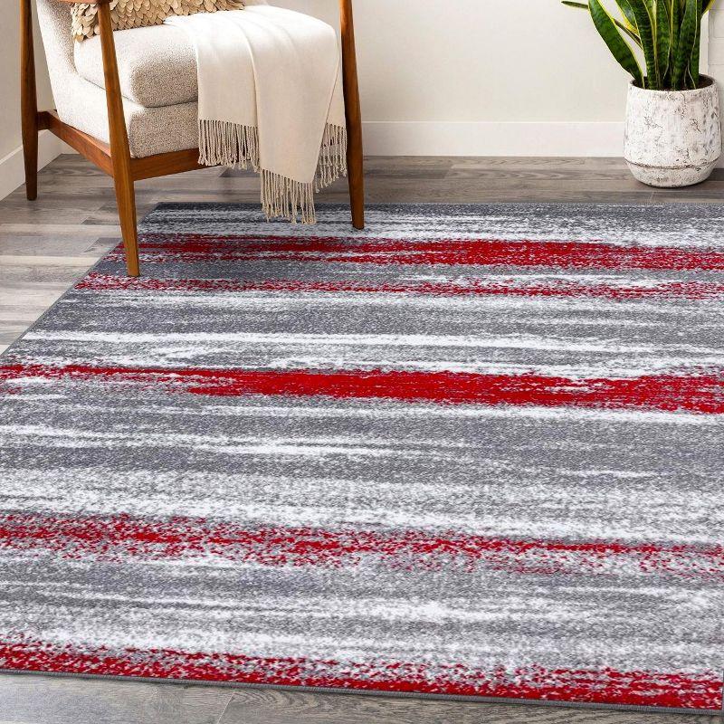 Luxe Weavers Modern Abstract Red 6x9 Area Rug
