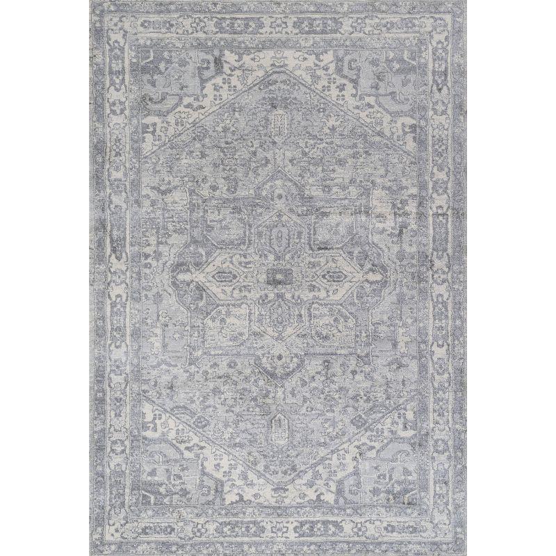 3' X 5' Modern Persian Vintage Medallion Area Rug, Light Gray/Ivory - JONATHAN Y